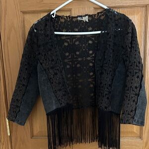 Black Lace Fringe Jacket